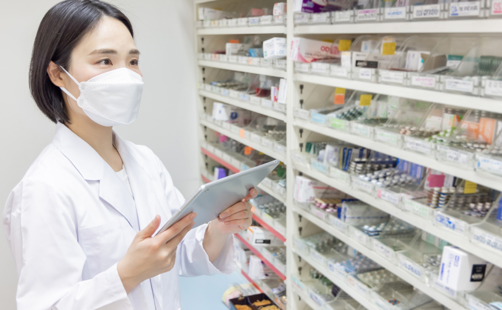 院内での調剤の様子